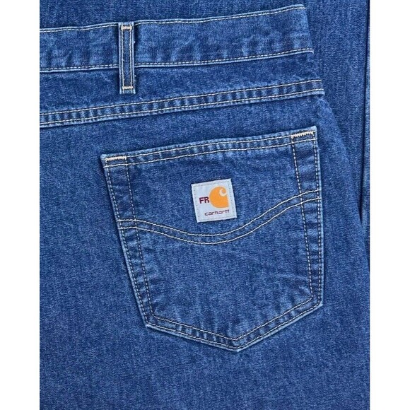 Carhartt Mens Flame Resistant Signature Denim Jean Relaxed Fit 44 X 33 Cat 2 NWT - Picture 3 of 11